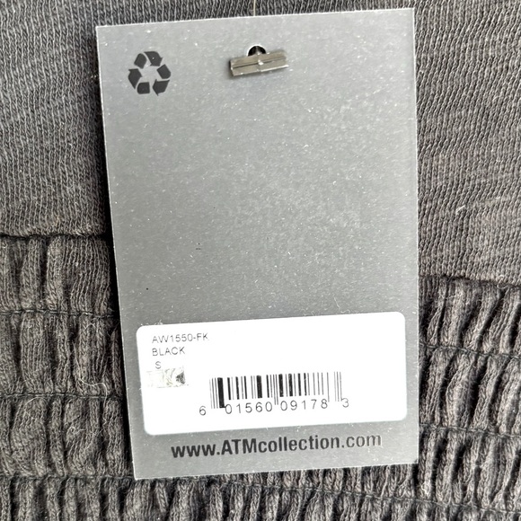 ATM Anthony Thomas Melillo Fitted Black Smocked Tee - Picture 9 of 13